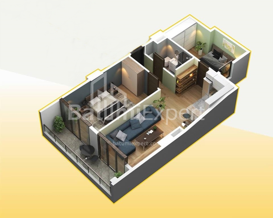אובייקט תחת בנייה 75.4 מ"ר - חידרה אבאשידזה, Batumi, גאורגיה