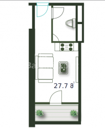 דירה 27.7 מ"ר - שריף חימשיאשווילי, Batumi, גאורגיה