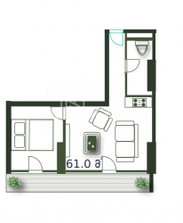 דירה 2-комн 61 m² - שריף חימשיאשווילי, Batumi