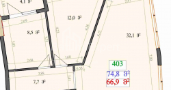 דירה 2-комн 74.8 m² - לך ומריה קצ'ינסקי, Batumi