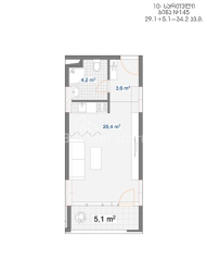 דירה 1-комн 34.2 m² - חידרה אבאשידזה, Batumi